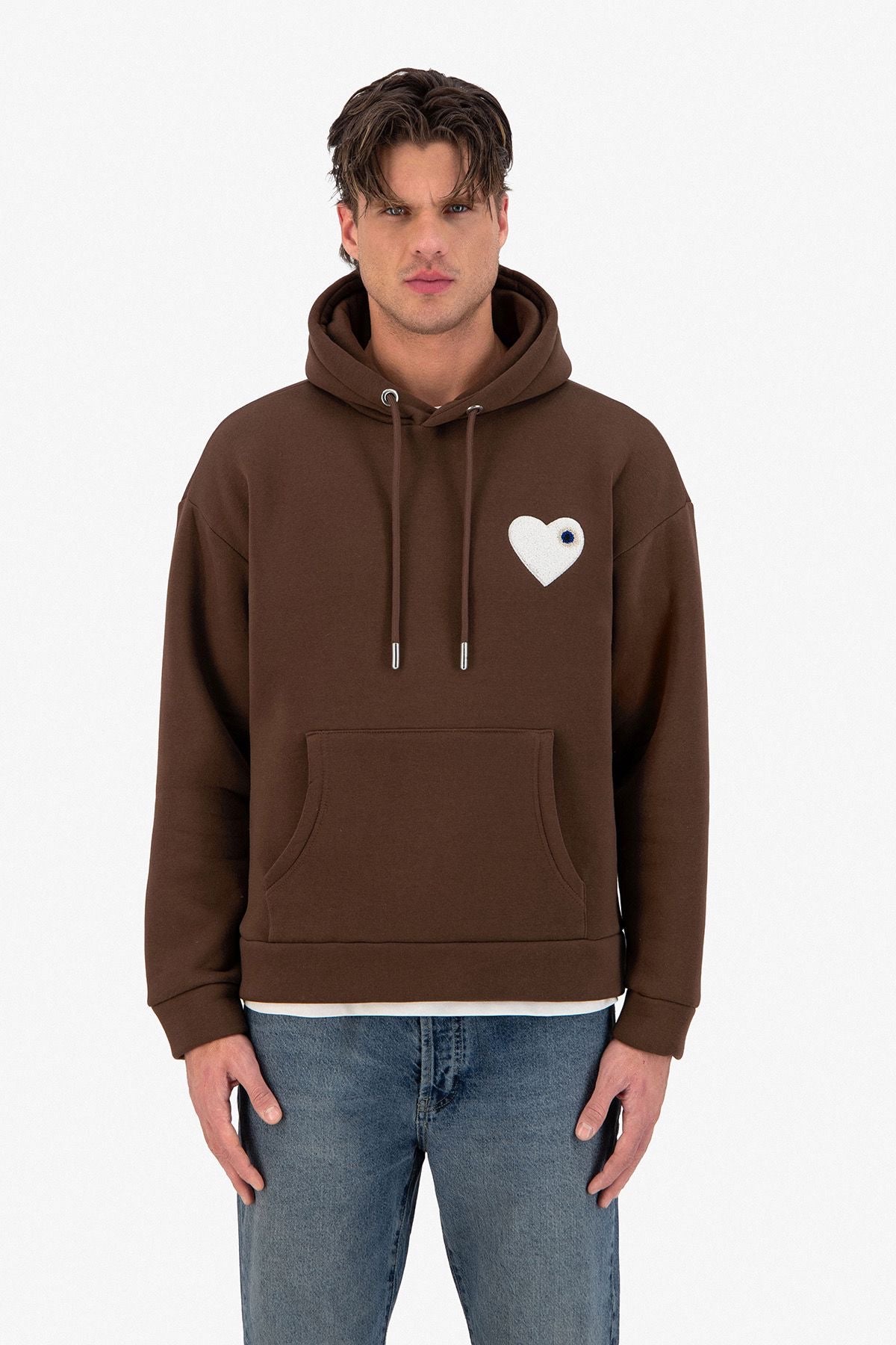 SWEAT CŒUR MARRON