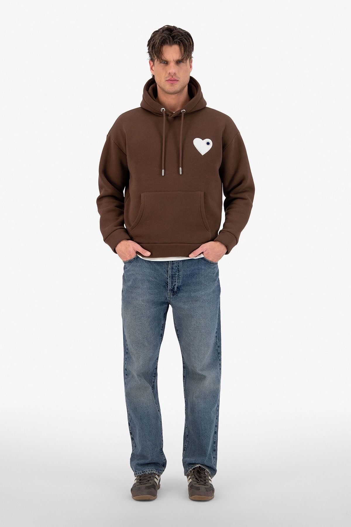 SWEAT CŒUR MARRON